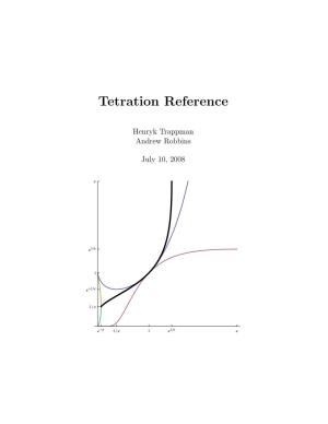 Tetration Reference