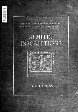 Semitic Inscriptions