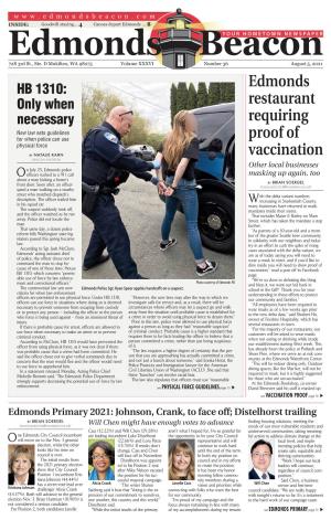 Edmonds Restaurant Requiring Proof of Vaccination