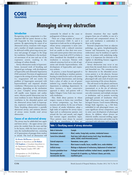 Managing Airway Obstruction