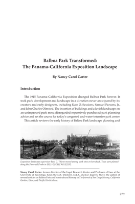Balboa Park Transformed: the Panama-California Exposition Landscape