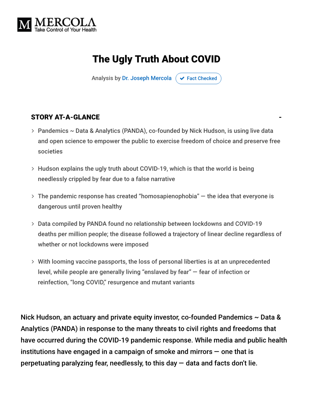 The Ugly Truth About COVID