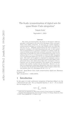 The $ B $-Adic Symmetrization of Digital Nets for Quasi-Monte Carlo