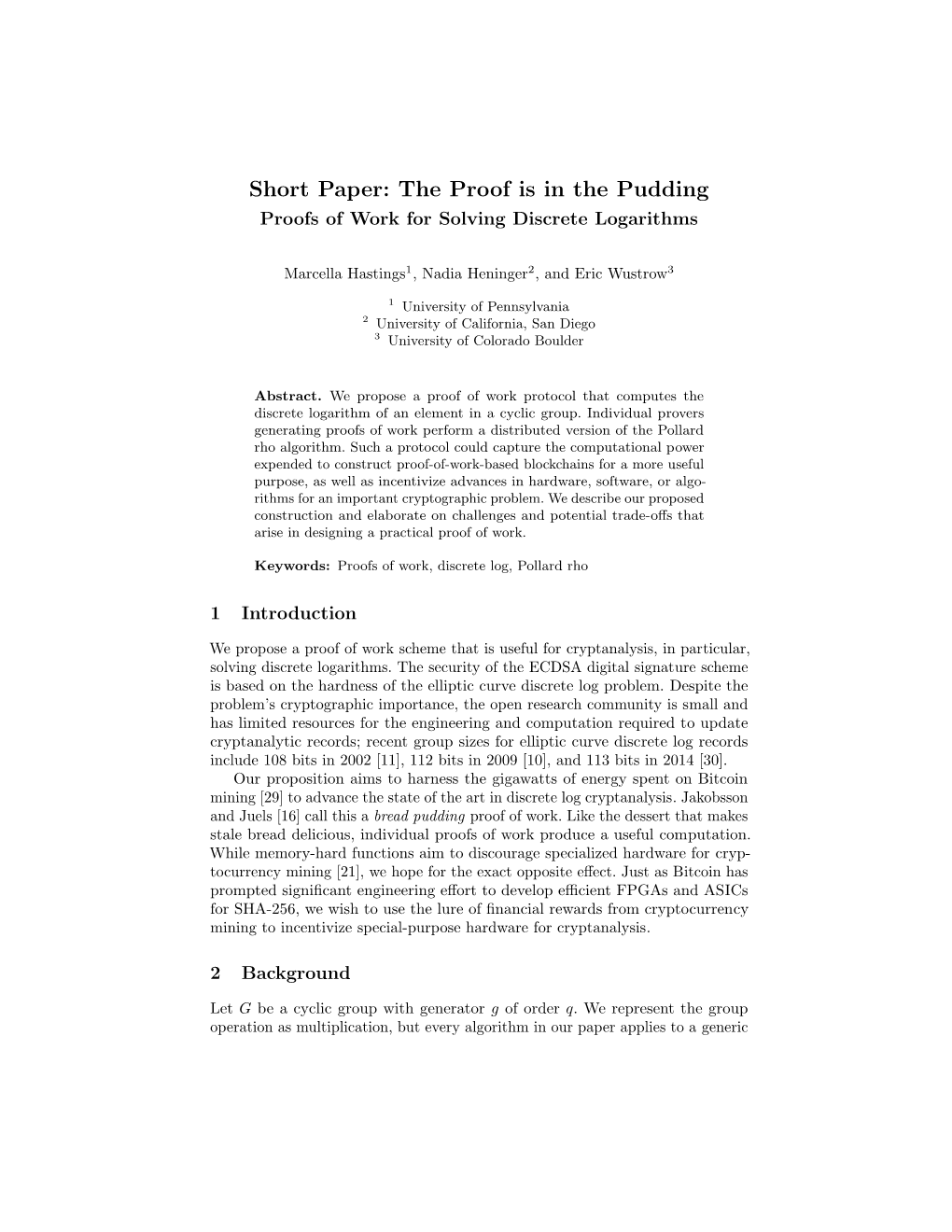 Short Paper: the Proof Is in the Pudding Proofs of Work for Solving Discrete Logarithms