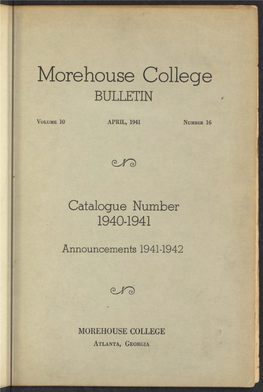 Morehouse College BULLETIN