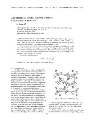 A Statistical Model for the Crystal Structure of Mullite