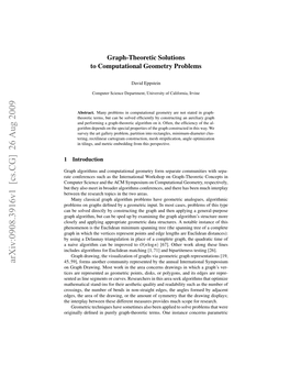 Graph-Theoretic Solutions to Computational Geometry Problems