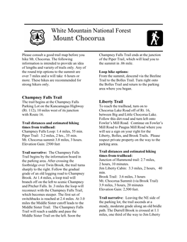 White Mountain National Forest Mount Chocorua