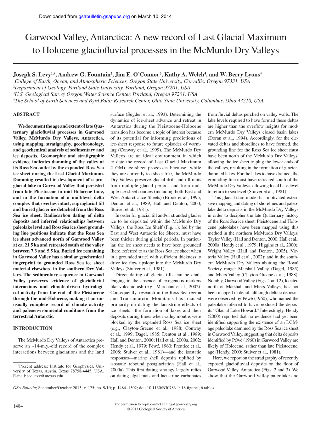 A New Record of Last Glacial Maximum to Holocene Glaciofluvial