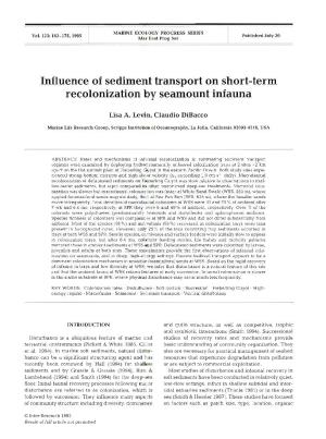 Influence of Sediment Transport on Short-Term Recolonization by Seamount Infauna