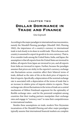 Dollar Dominance in Trade and Finance Gita Gopinath