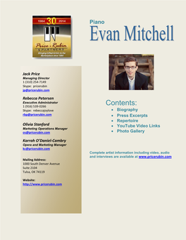 Evan Mitchell – Biography