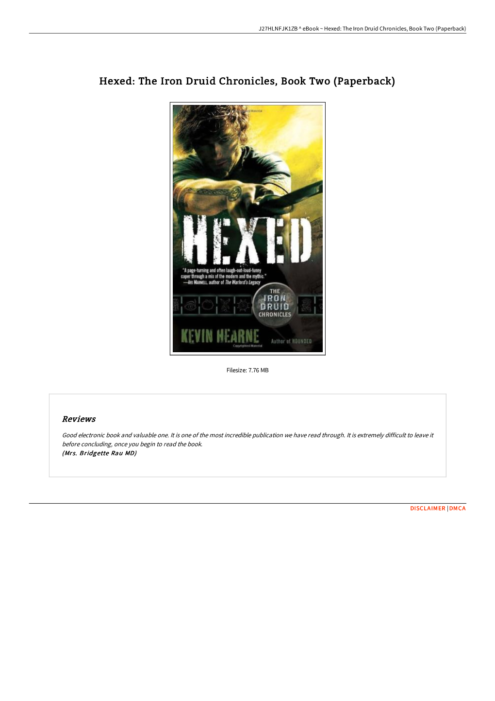 Read Ebook \ Hexed: the Iron Druid Chronicles, Book Two (Paperback