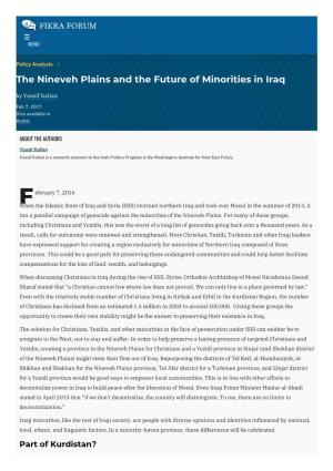 The Nineveh Plains and the Future of Minorities in Iraq by Yousif Kalian