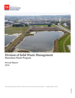 Hazardous Waste Legislative Report for RY2016