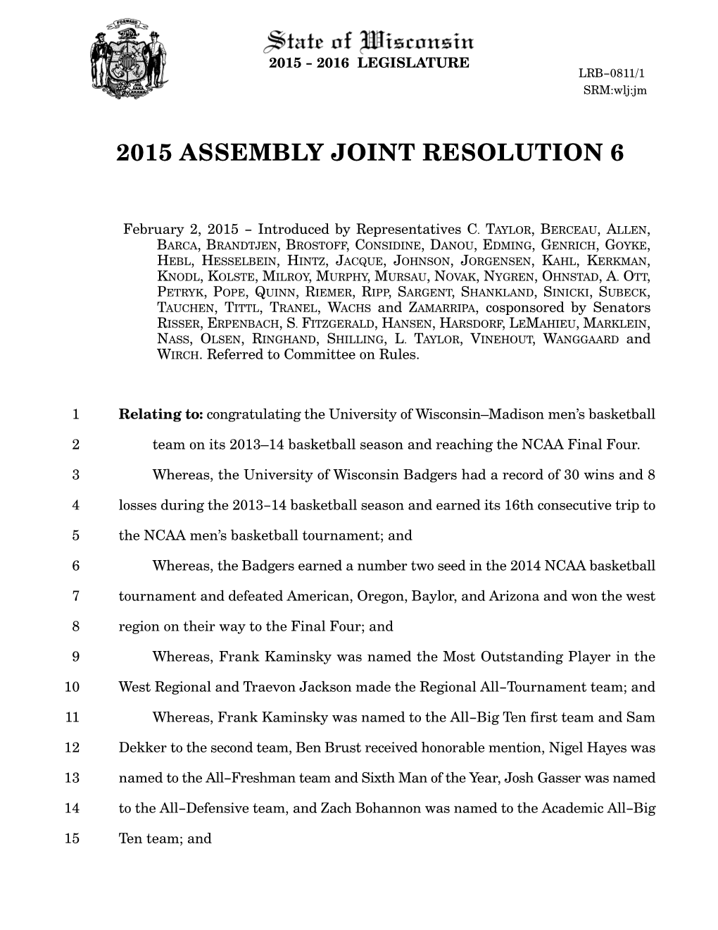 2015 Assembly Joint Resolution 6