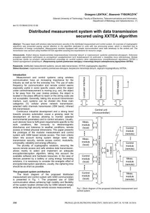 Distributed Measurement System with Data Transmission Secured Using XXTEA Algorithm