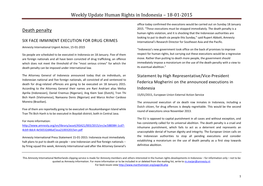 Weekly Update Human Rights in Indonesia – 18-01-2015 Death