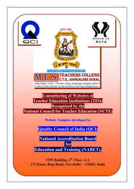 Quality Council of India (QCI) National Accreditation Board for Education