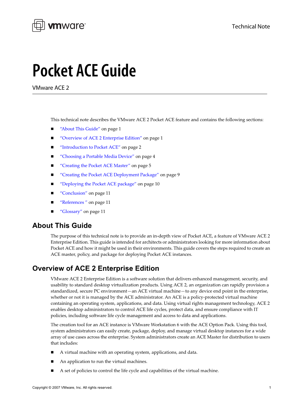 Pocket ACE Guide Vmware ACE 2