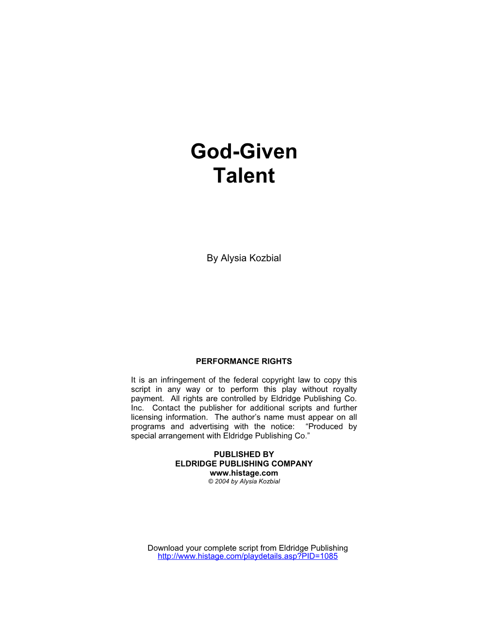 God-Given Talent