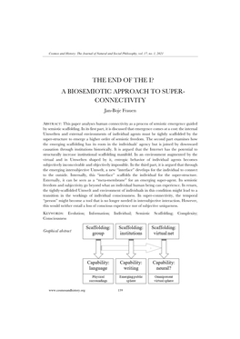 A BIOSEMIOTIC APPROACH to SUPER- CONNECTIVITY Jan-Boje Frauen