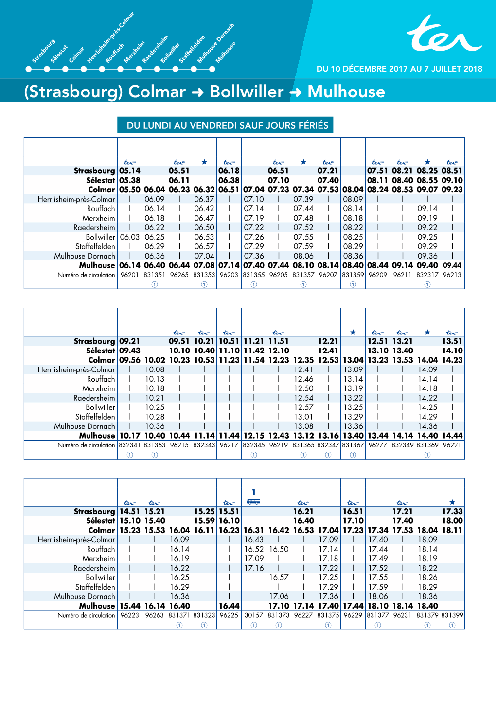 (Strasbourg) Colmar Bollwiller Mulhouse