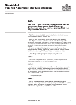 280 Staatsblad Van Het Koninkrijk Der Nederlanden
