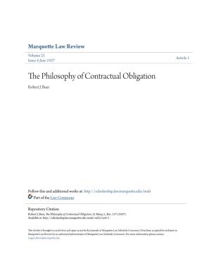 The Philosophy of Contractual Obligation, 21 Marq