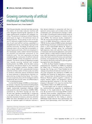 Growing Community of Artificial Molecular Machinists SPECIAL FEATURE: INTRODUCTION Damien Sluysmansa and J