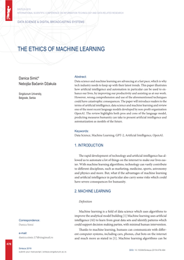 The Ethics of Machine Learning