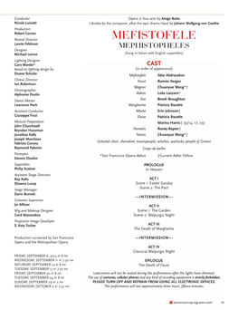 Mefistofele Cast Synopsis Synopsis 8/27/13 11:02 AM Page 2