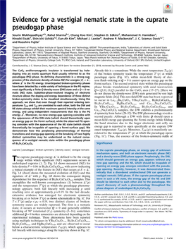 Evidence for a Vestigial Nematic State in the Cuprate Pseudogap Phase