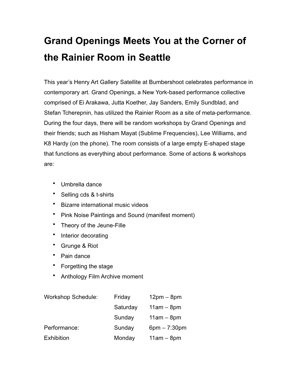 Grand Openings Meets You at the Corner of the Rainier Room in Seattle