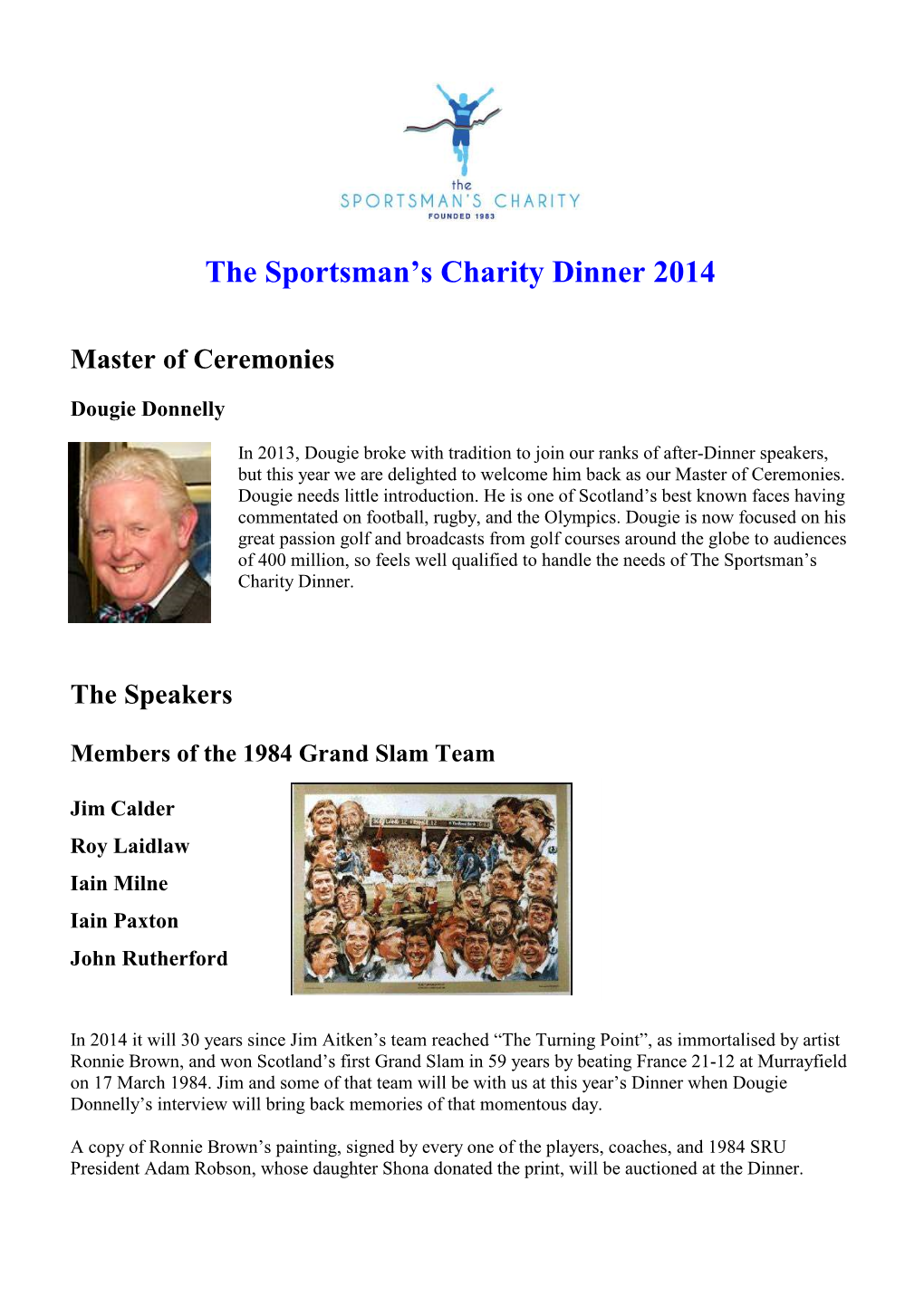 The Sportsman's Charity Dinner 2014