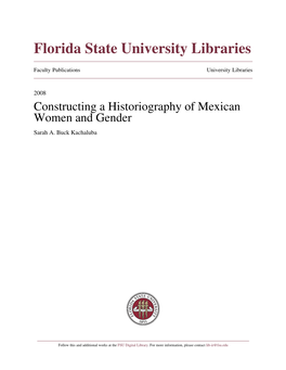 Constructing a Historiography of Mexican Women and Gender Sarah A