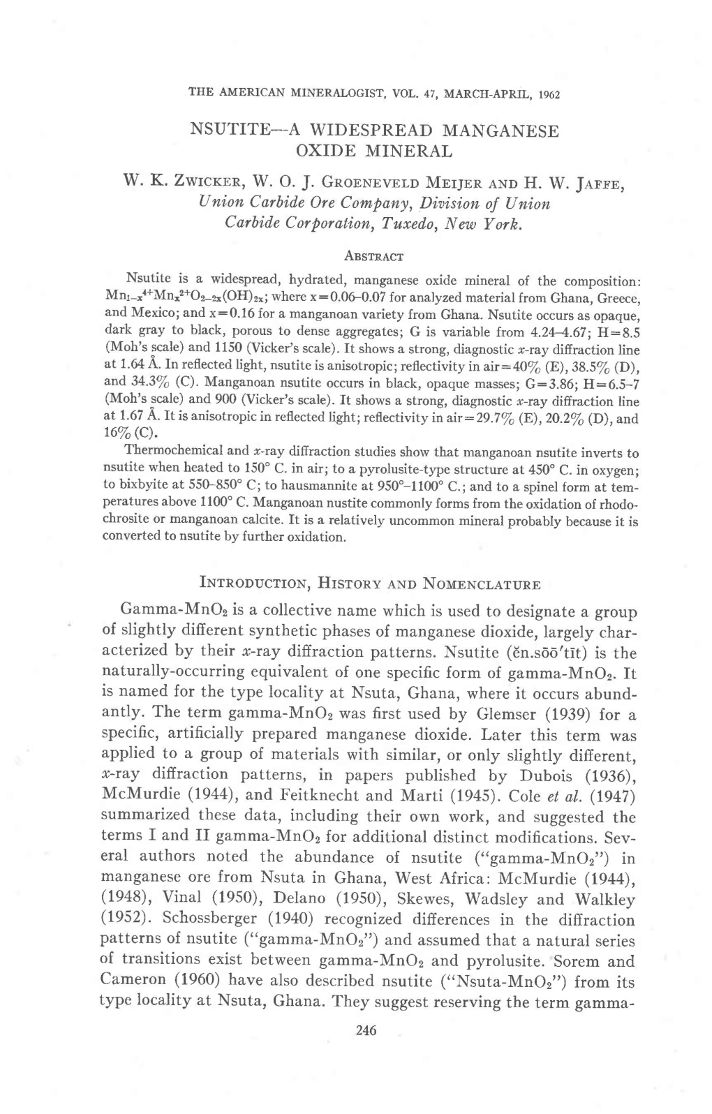 Nsutite-A Widespread Manganese Oxide Mineral