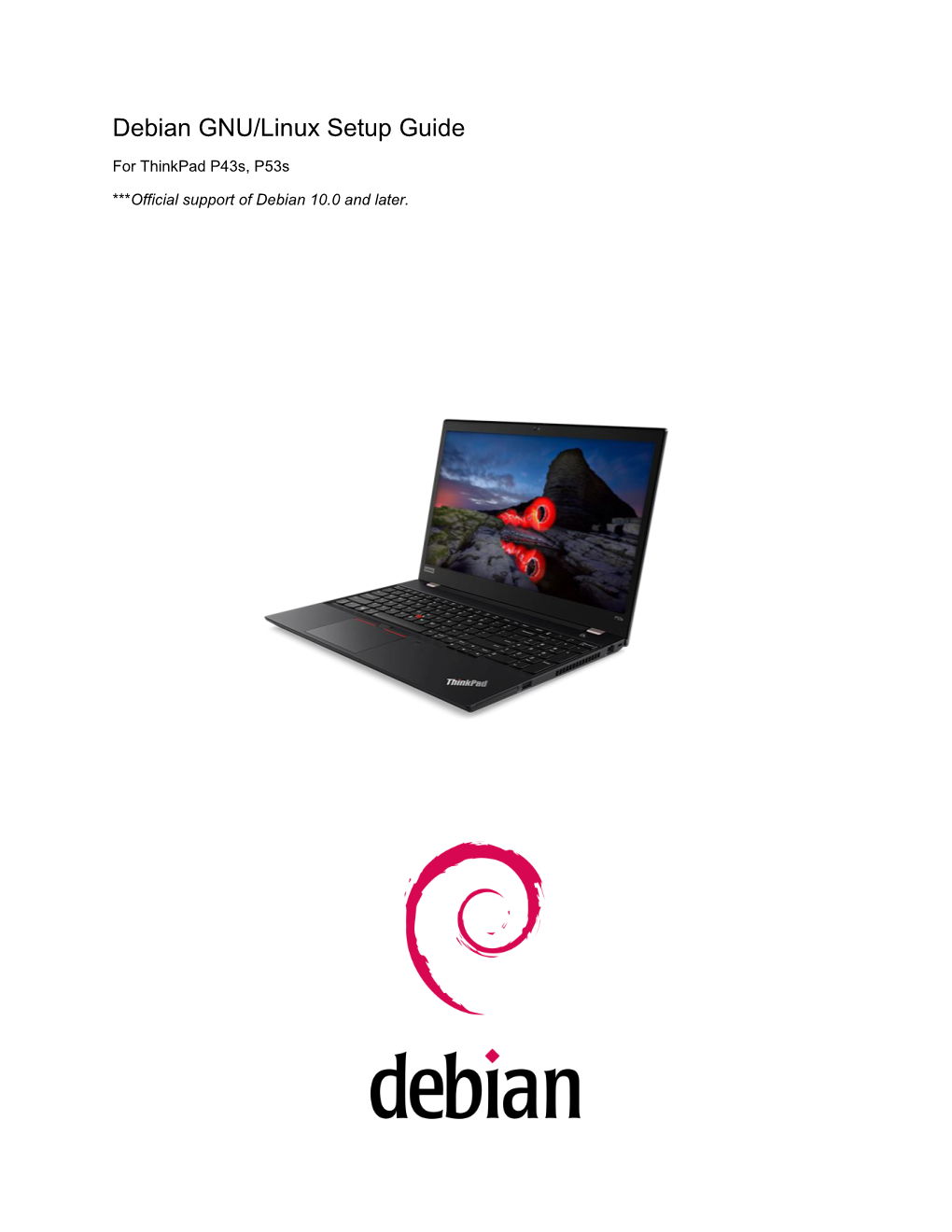 Lenovo Thinkpad P43s-P53s Debian 10 Installation V1.0