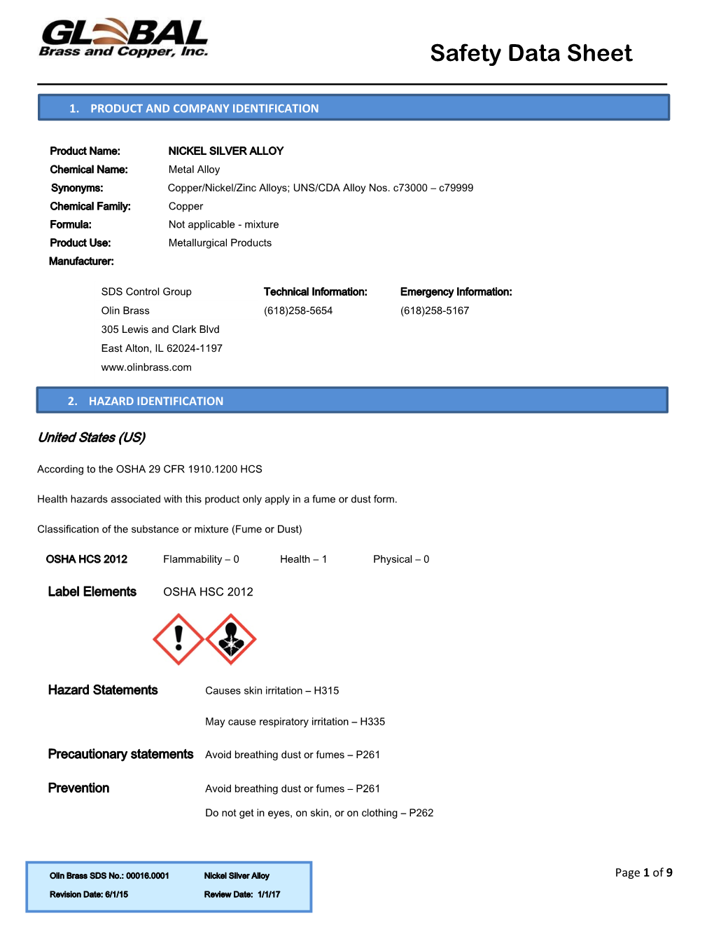 Safety Data Sheet