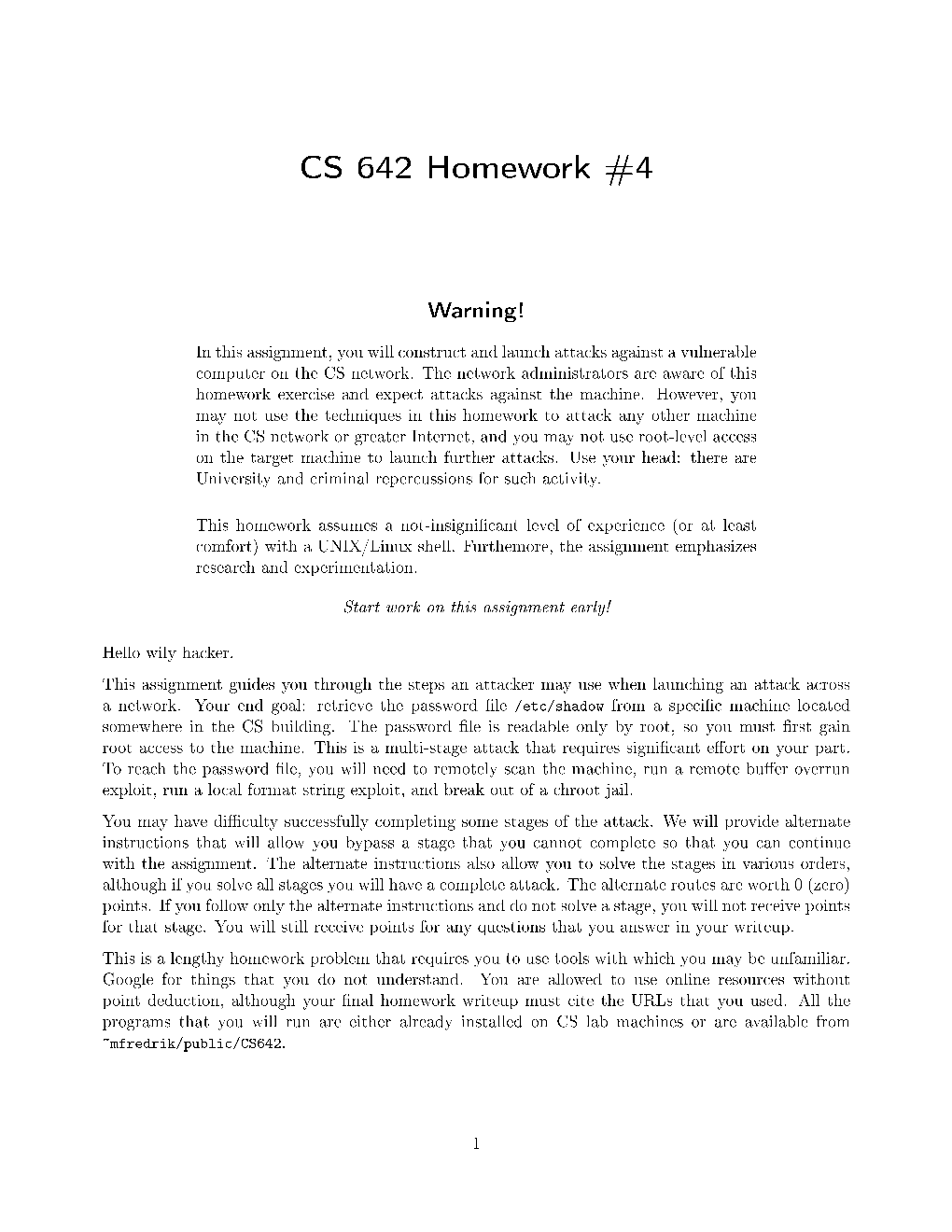 CS 642 Homework #4