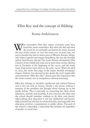Ellen Key and the Concept of Bildung
