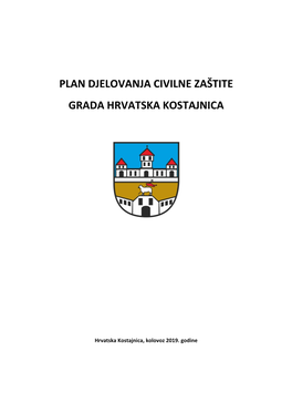 Plan Djelovanja Civilne Zaštite Grada Hrvatska Kostajnica