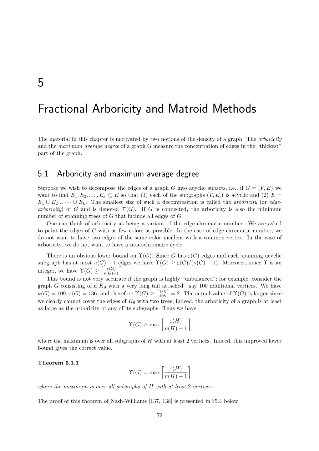 5 Fractional Arboricity and Matroid Methods