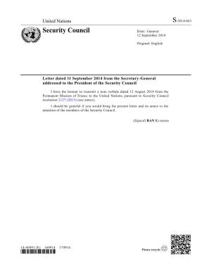 Security Council Distr.: General 12 September 2014