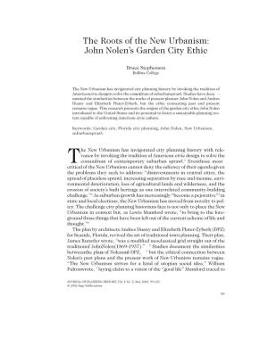 The Roots of the New Urbanism: John Nolen's Garden City Ethic