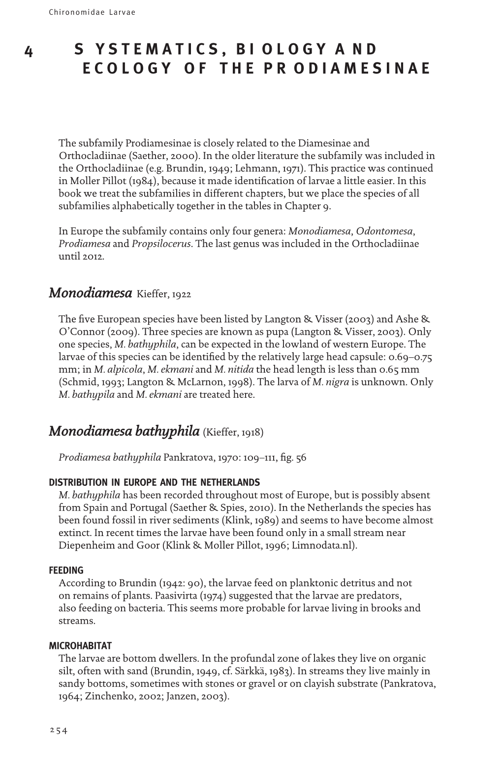 4 Systematics, Biology and Ecology of the Prodiamesinae