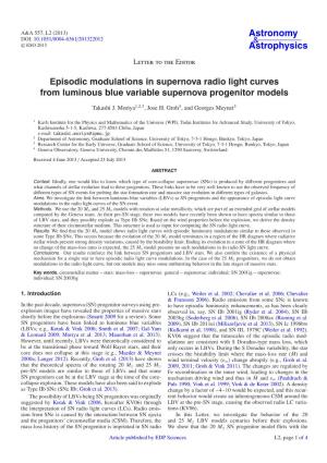 Episodic Modulations in Supernova Radio Light Curves from Luminous Blue Variable Supernova Progenitor Models