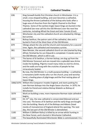 Winchester Cathedral Timeline (PDF)