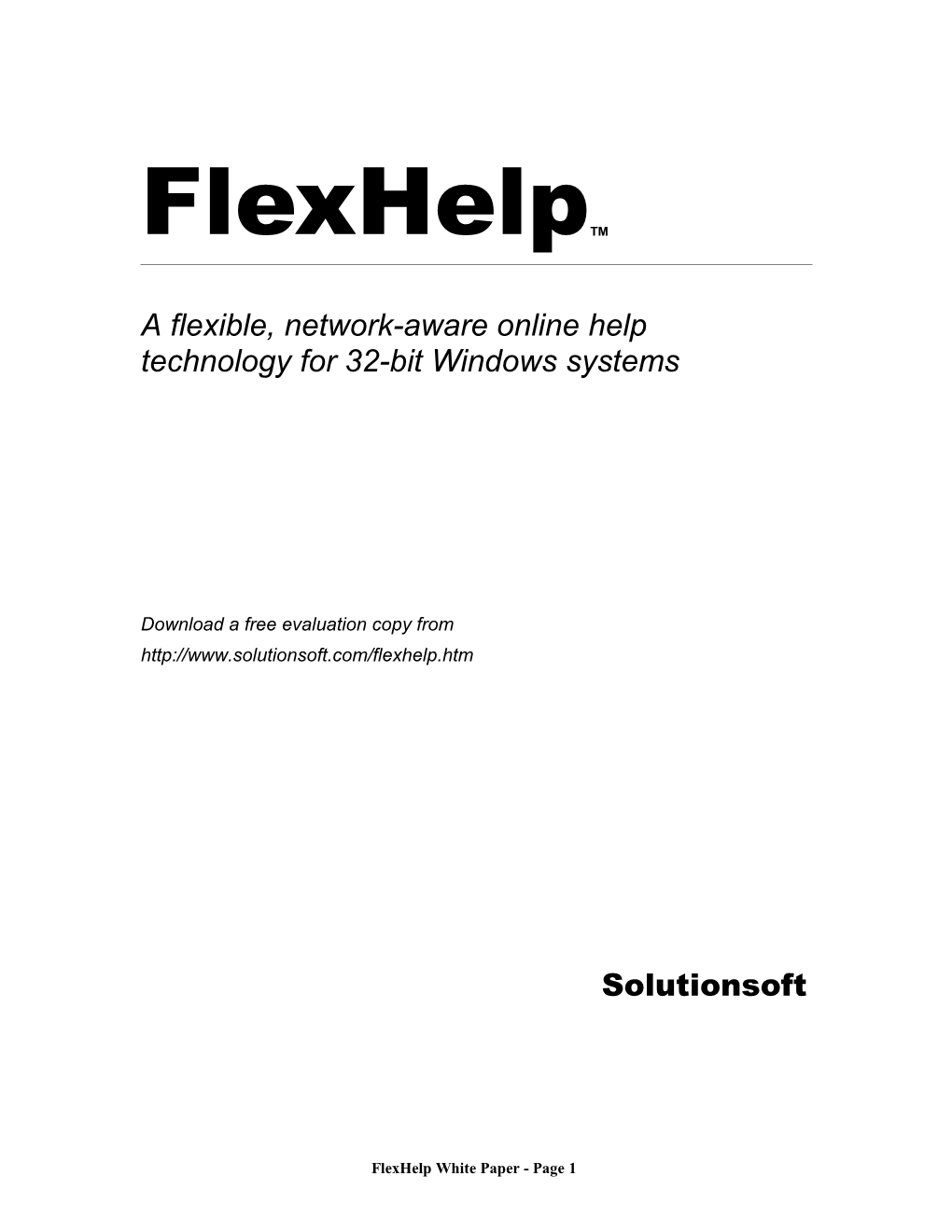 A Flexible, Network-Aware Online Help Technology for 32-Bit Windows Systems