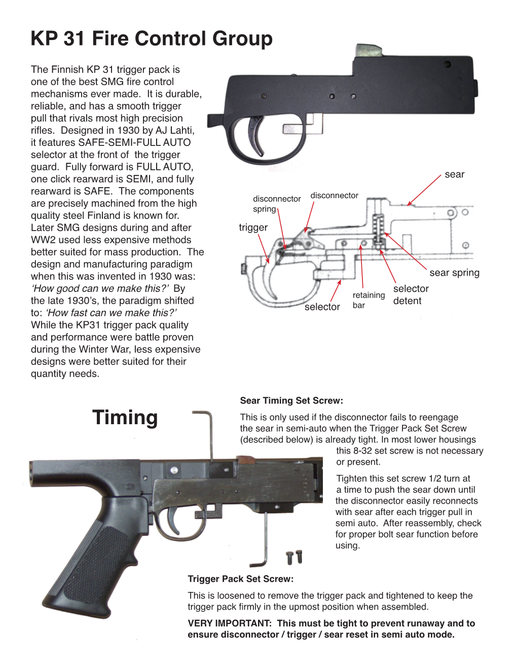 KP 31 Fire Control Group Timing